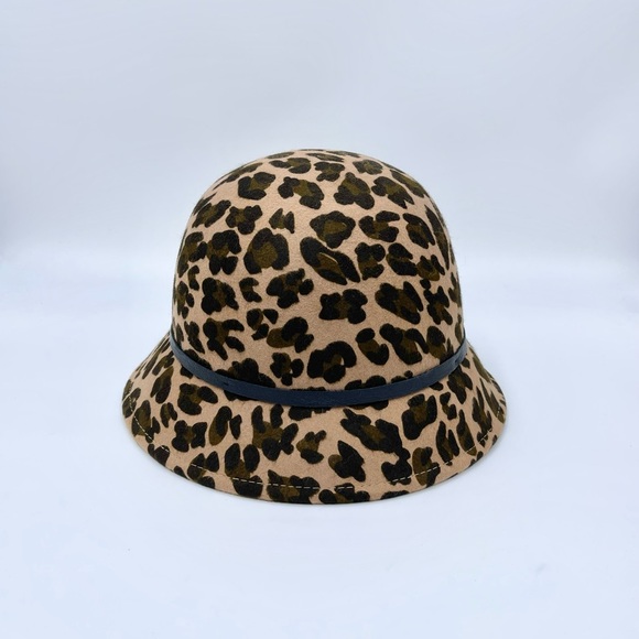 Karen Kane Leopard Print Wool Felt Cloche Flapper Gatsby Hat Women’s OSFM - Picture 5 of 9